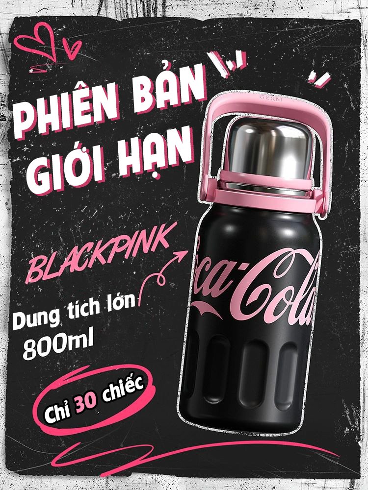 BÌNH GIỮ NHIỆT CAO CẤP GERM x CocaCola GIỮ NHIỆT 24H INOX316L
