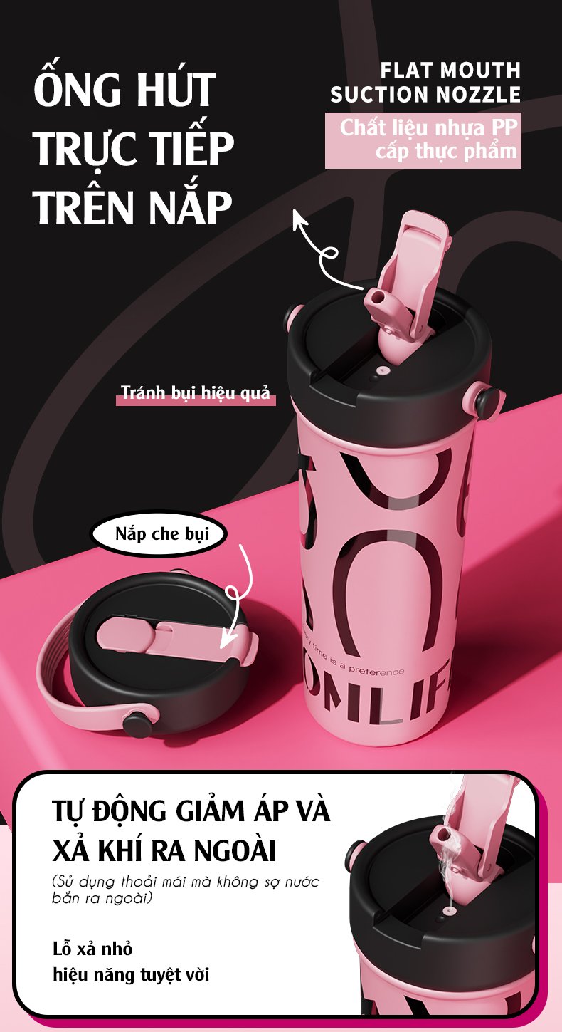 CỐC GIỮ NHIỆT CAO CẤP GOOM 600ML LÕI INOX316L KÈM ỐNG LỌC TRÀ