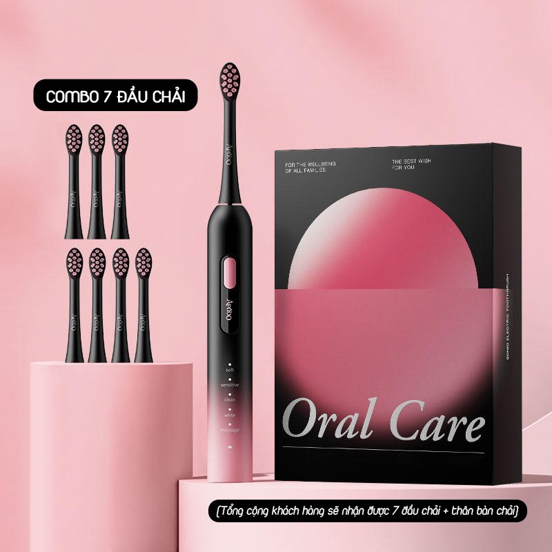 COMBO BÀN CHẢI ĐIỆN SÓNG ÂM APIYOO TB01 - BLACKPINK ( 7 ĐẦU CHẢI )