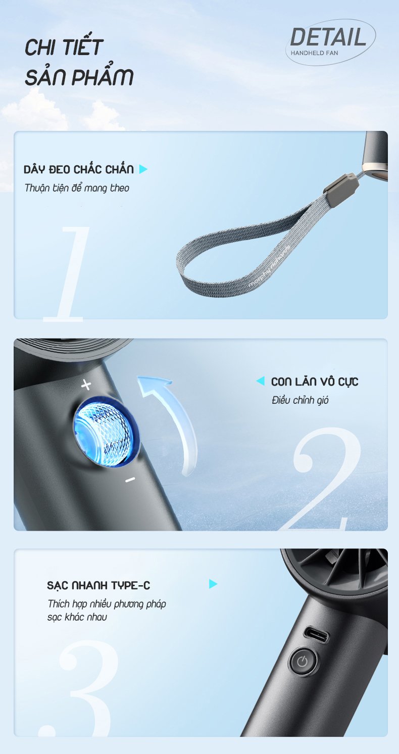 QUẠT CAO TỐC CẦM TAY DI ĐỘNG PIN SẠC 5000MAH MORPHY RICHARDS MR3600