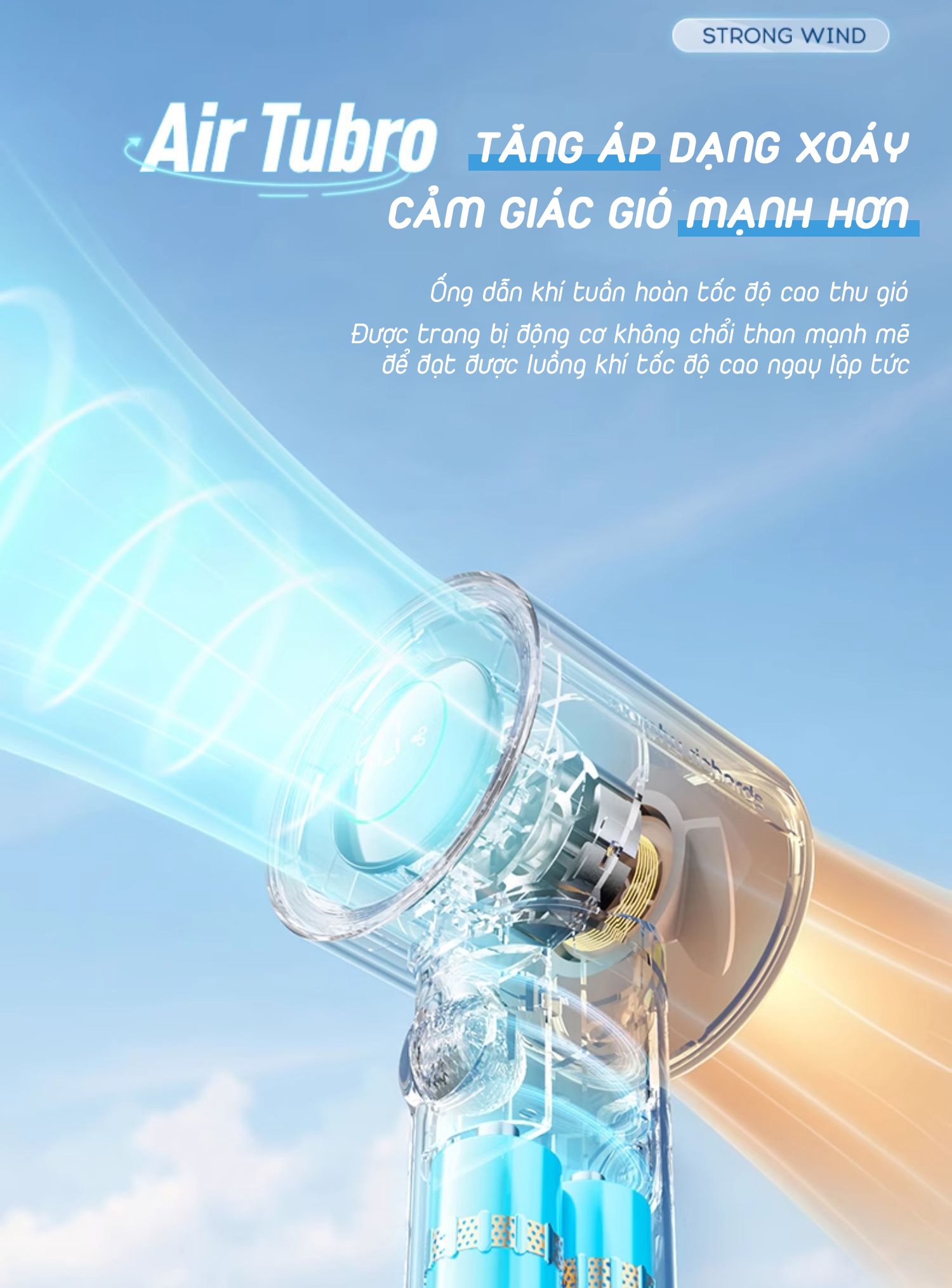 QUẠT CAO TỐC CẦM TAY DI ĐỘNG PIN SẠC 5000MAH MORPHY RICHARDS MR3600