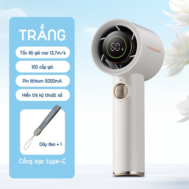 QUẠT CAO TỐC CẦM TAY DI ĐỘNG PIN SẠC 5000MAH MORPHY RICHARDS MR3600