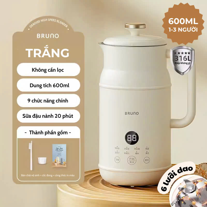 MÁY XAY NẤU SỮA HẠT ĐA NĂNG MINI BRUNO