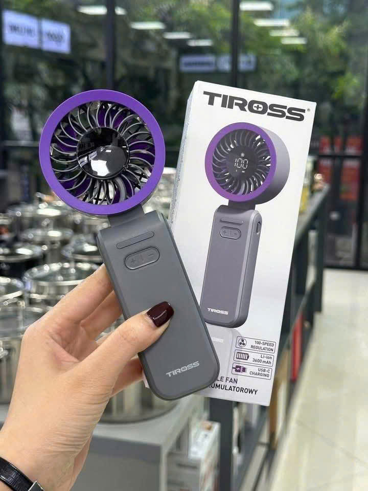 Quạt sạc USB cầm tay mini Tiross TS3422