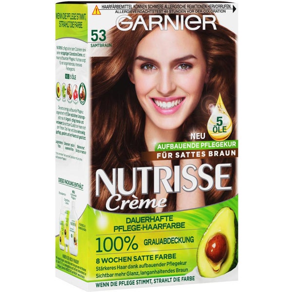 Thuốc nhuộm tóc Garnier Nutrisse 53 Samtbraun  màu nâu hạt dẻ