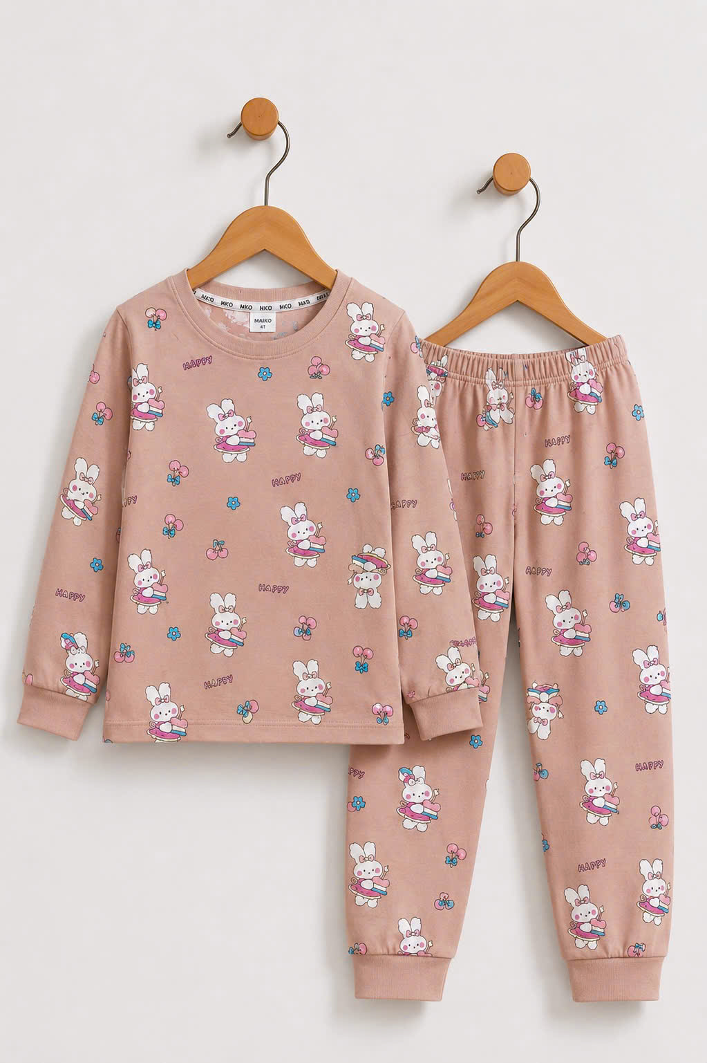 BỘ COTTON DÀI TAY IN TRÀN BÉ GÁI 4-14Y