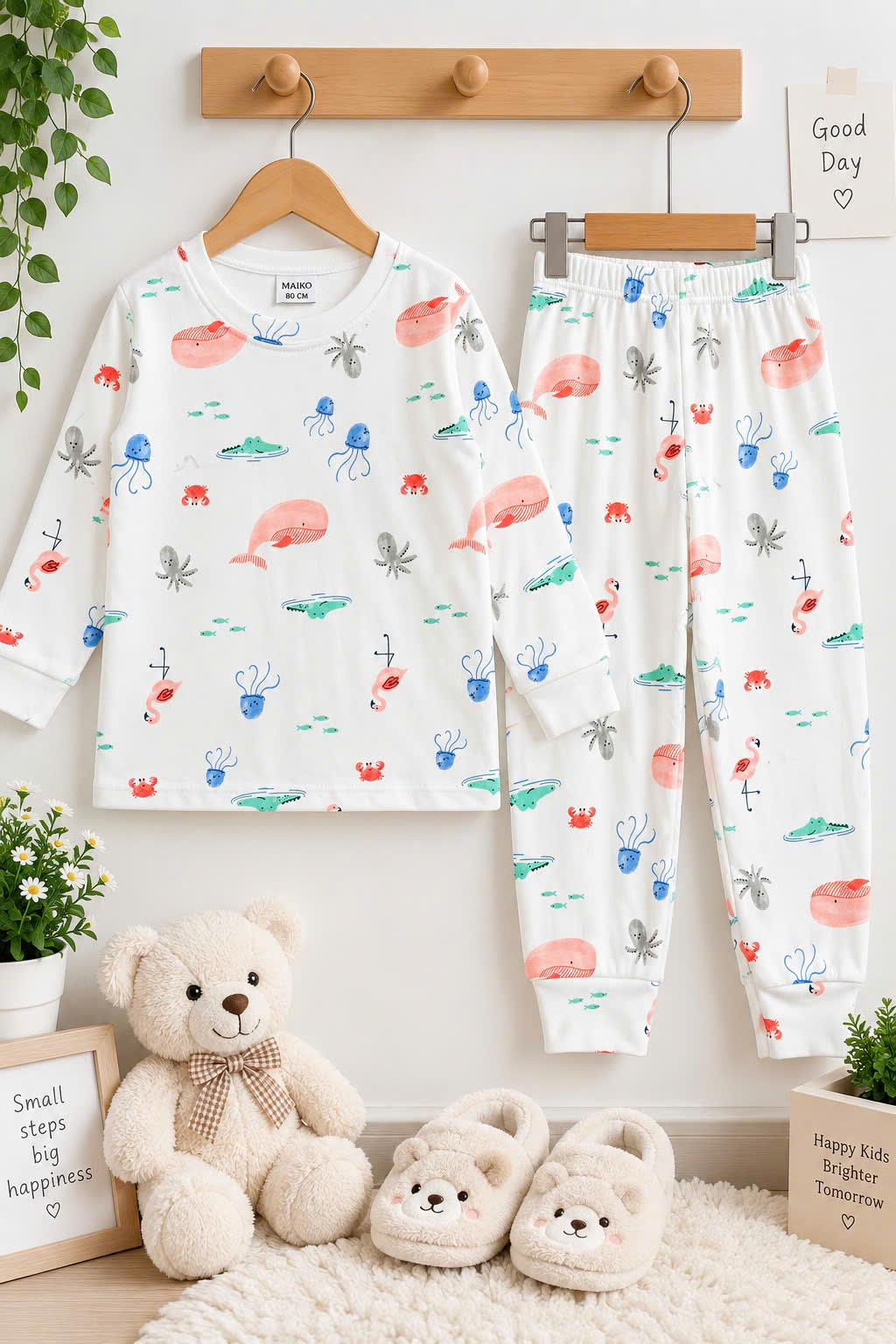 BỘ COTTON DÀI TAY IN TRÀN BÉ GÁI 1-5Y (NHIỀU HỌA TIẾT)