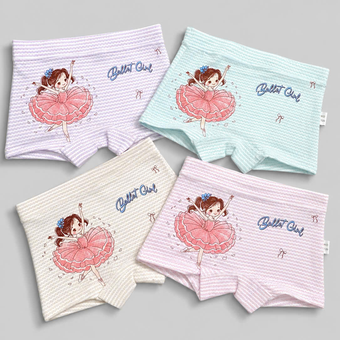 ƯU ĐÃI - COMBO 4 QUẦN CHIP THÔNG HƠI BÉ GÁI CDG023 (3-11 TUỔI)