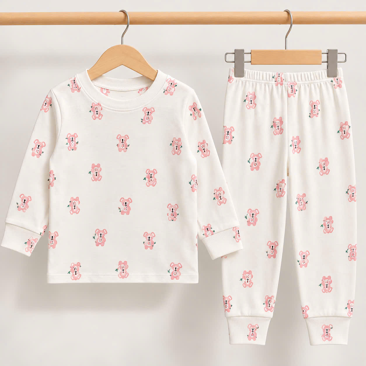 BỘ COTTON DÀI TAY IN TRÀN BÉ GÁI 1-5 TUỔI