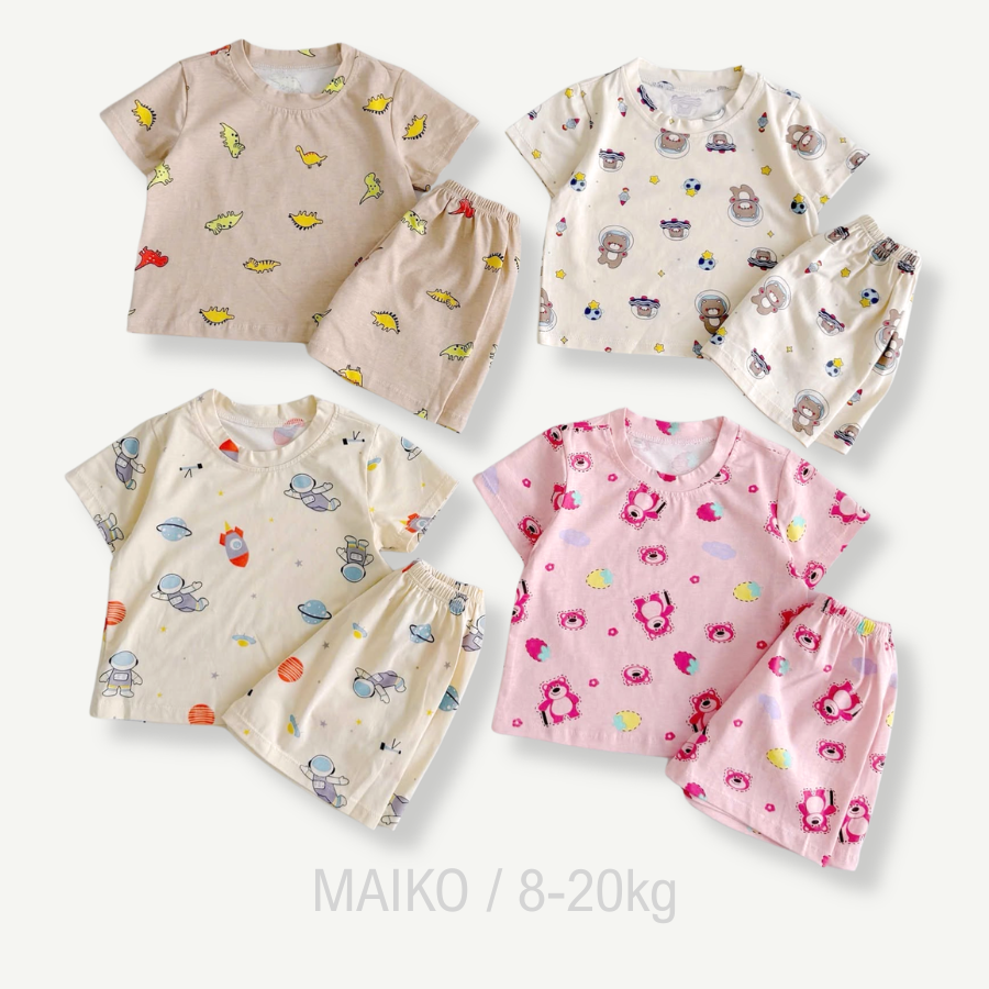 BỘ COTTON CỘC TAY 4 CHIỀU HÀN QUỐC 1-5 TUỔI