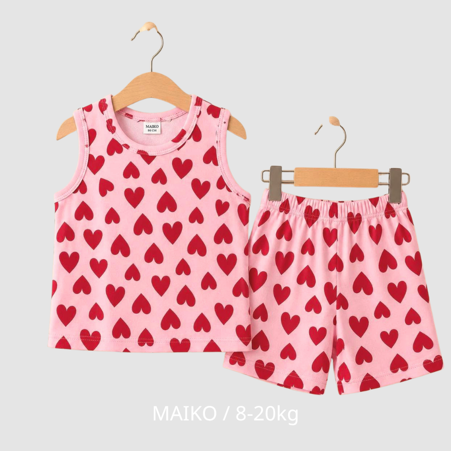 BỘ COTTON 3 LỖ IN TRÀN HÌNH BÉ GÁI 1-5Y