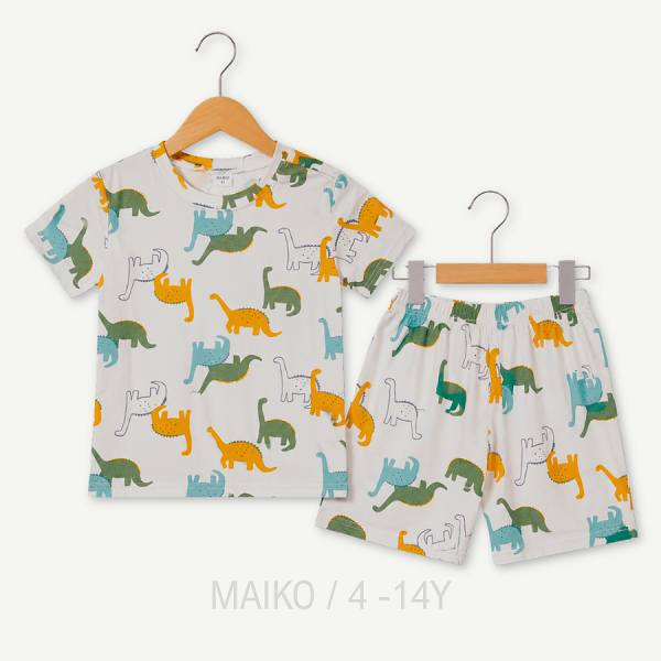BỘ COTTON CỘC TAY IN TRÀN BÉ TRAI 4-14 TUỔI 