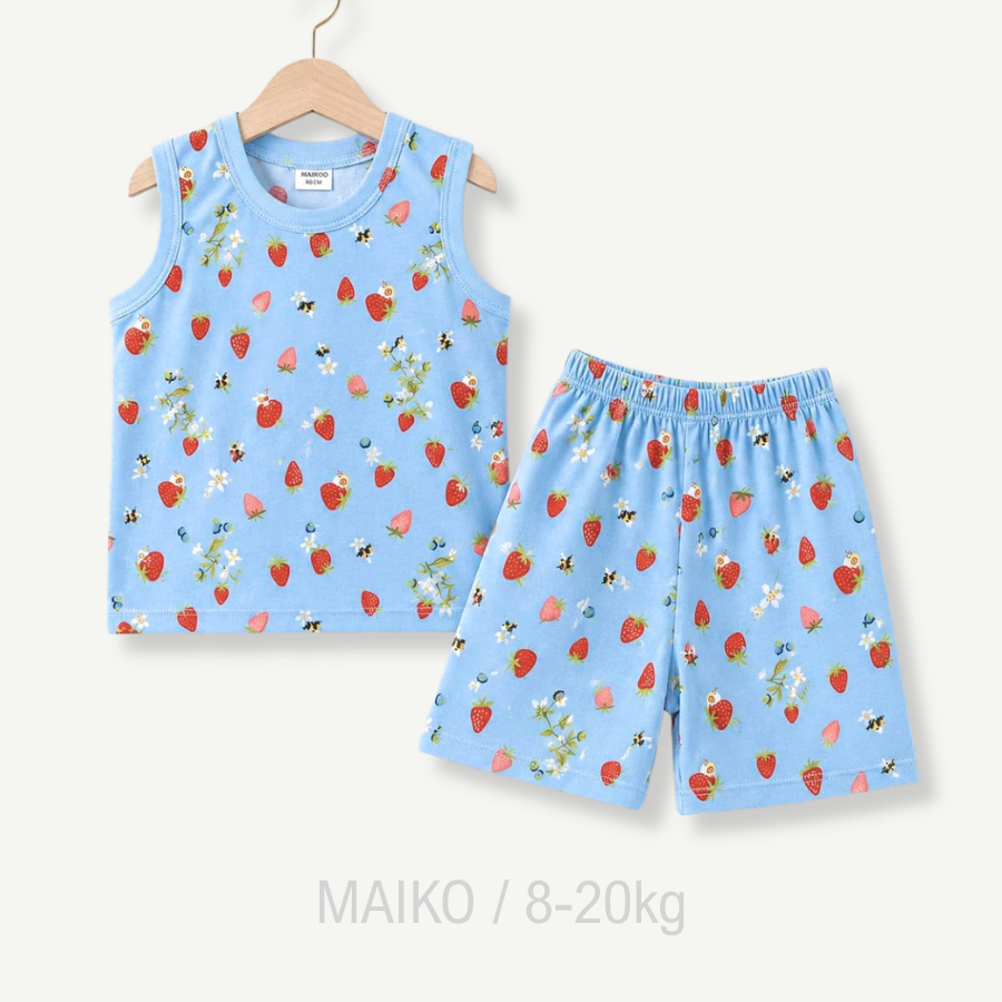 BỘ COTTON 3 LỖ IN TRÀN HÌNH BÉ GÁI 1-5Y