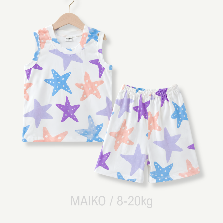 BỘ COTTON 3 LỖ IN TRÀN HÌNH BÉ GÁI 1-5Y