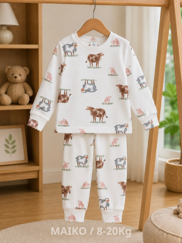 BỘ COTTON DÀI TAY IN HÌNH BÉ TRAI 1-5Y (NHIỀU HỌA TIẾT)