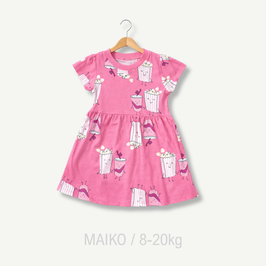 VÁY COTTON HỒNG IN TRÀN HÌNH BÉ GÁI 1-5Y