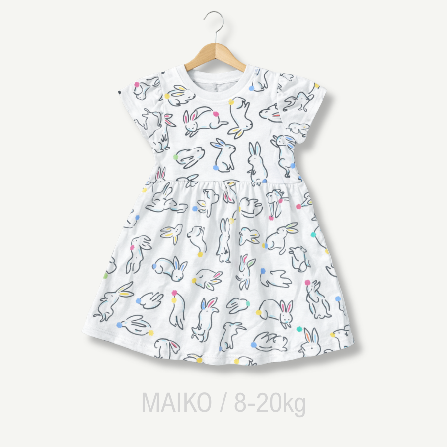 VÁY COTTON HỒNG IN TRÀN HÌNH BÉ GÁI 1-5Y