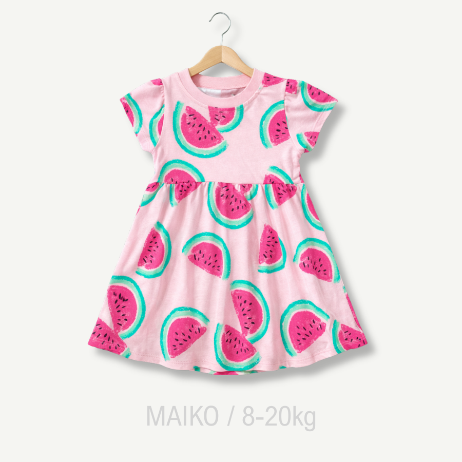 VÁY COTTON HỒNG IN TRÀN HÌNH BÉ GÁI 1-5Y