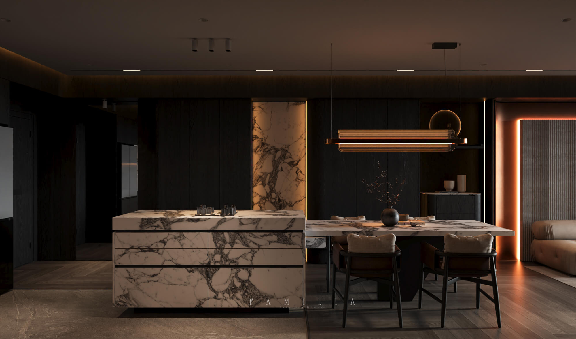 Thiết Kế Nội Thất Căn Hộ Hateco Laroma 137sqm