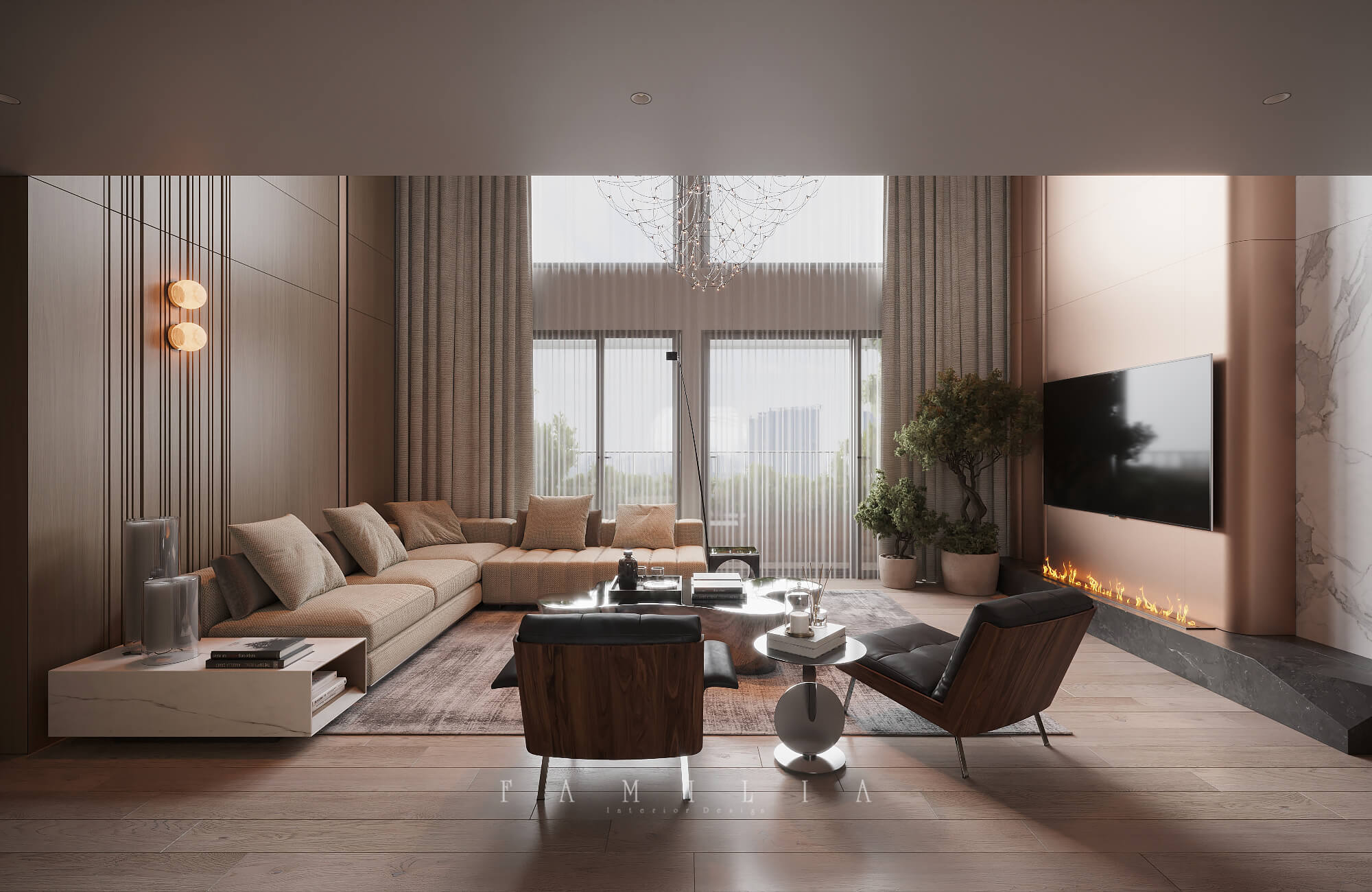 Thiết Kế Nội Thất Căn Duplex Landmark Ecopark 300sqm