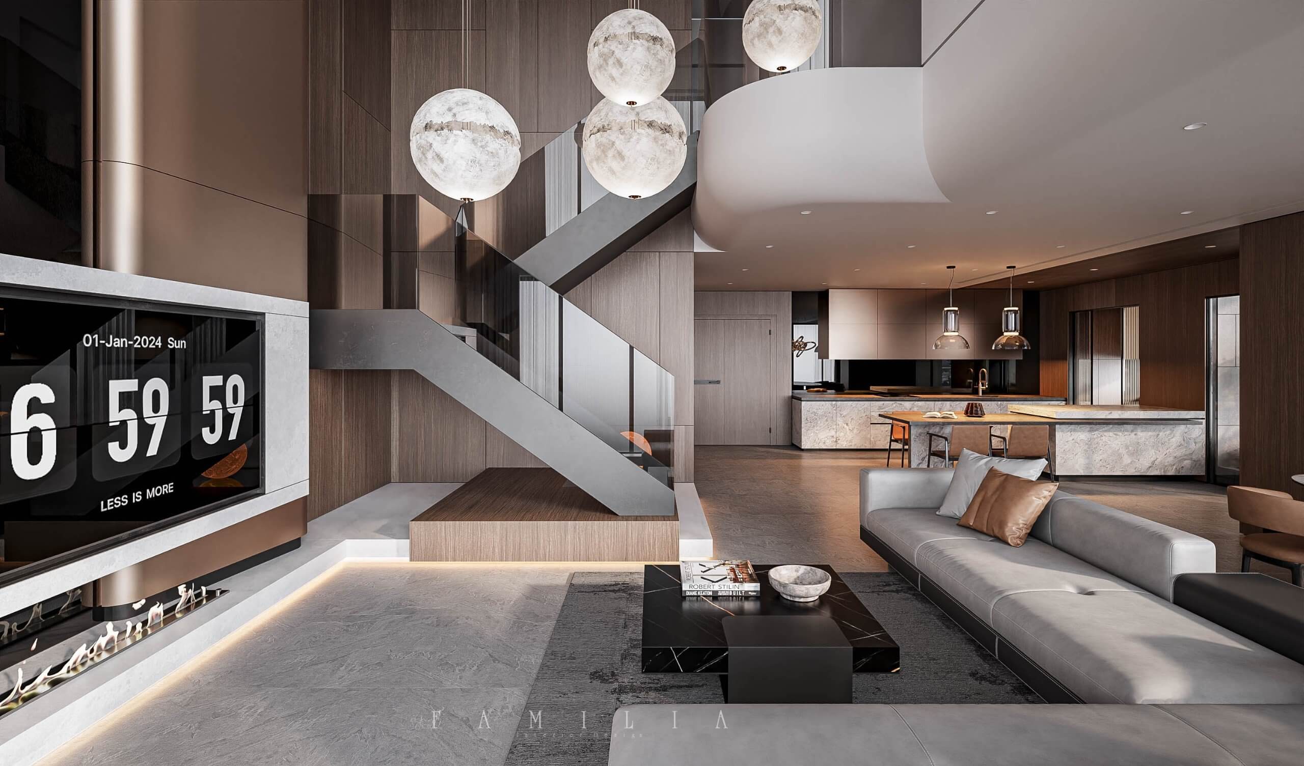 Thiết Kế Nội Thất Căn Hộ Duplex Hòa Bình Green 200sqm