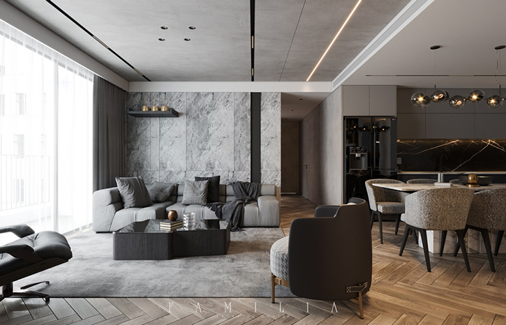 THIẾT KẾ NỘI THẤT CĂN HỘ THE ZEI 110sqm
