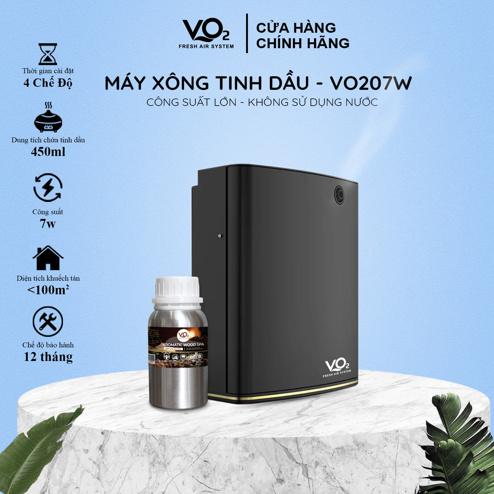 Cho Diffuser Máy xông tinh dầu cho gia đình VO2 Smart Home Aroma Diffuser - VO208W ...