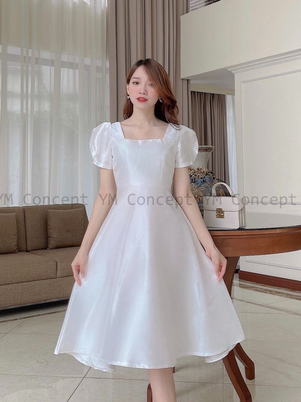 Đầm Cổ Vuông Nơ Lưng Ely Dress YMC.VN YM Concept