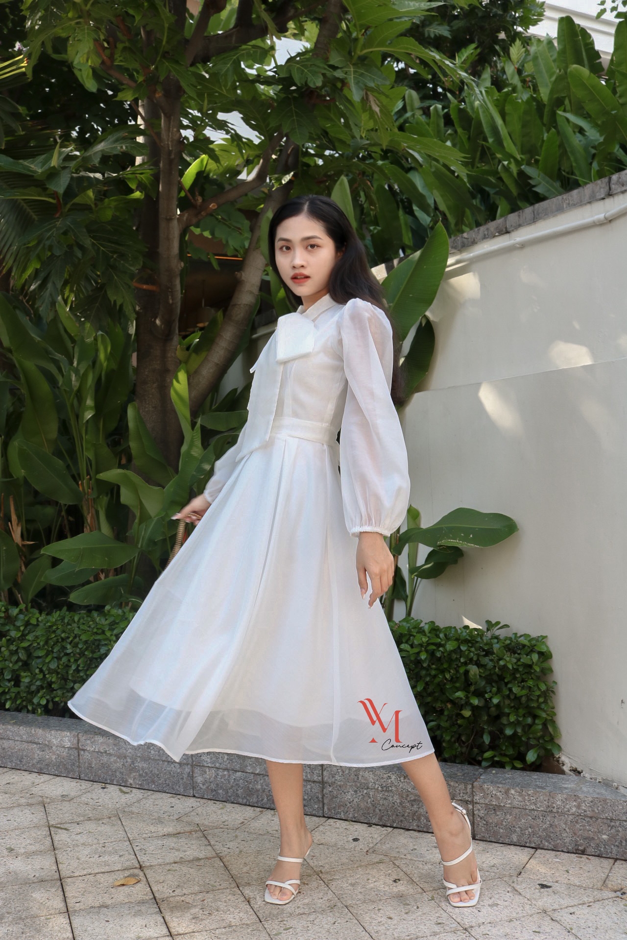 Váy đầm tiểu thư dáng dài FORYOU đầm xòe dài cổ tròn nơ cổ  Tobe Dress   MixASale