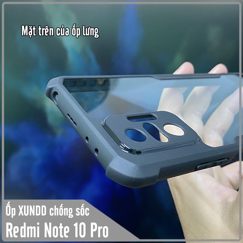 Ốp lưng cho Xiaomi Redmi Note 10 Pro 4G chống sốc trong viền nhựa dẻo XunDD