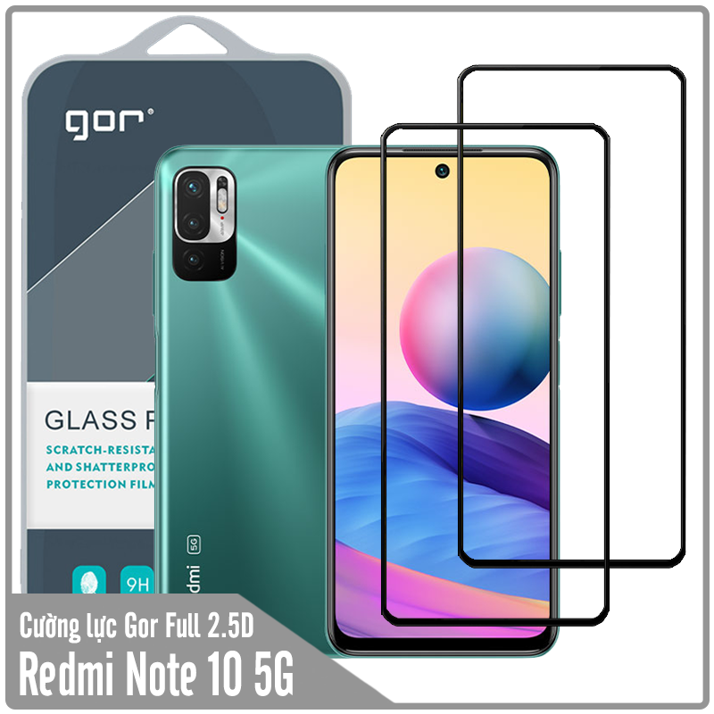 Bộ 2 miếng cường lực GOR Full 2.5D cho Redmi Note 10 5G - Poco M3 Pro - Hàng nhập khẩu