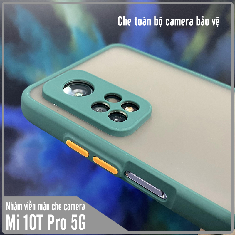 Ốp lưng cho Xiaomi Mi 10T Pro bảo vệ camera nhám viền màu