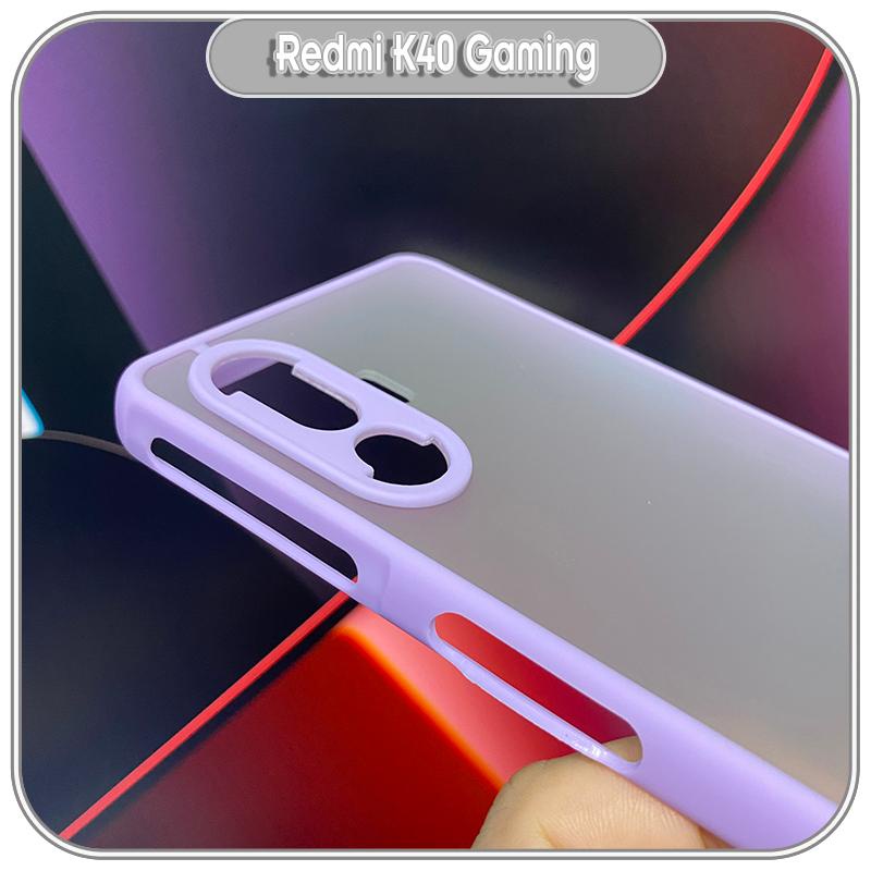 Ốp lưng cho Xiaomi Redmi K40 Gaming nhám viền màu che camera