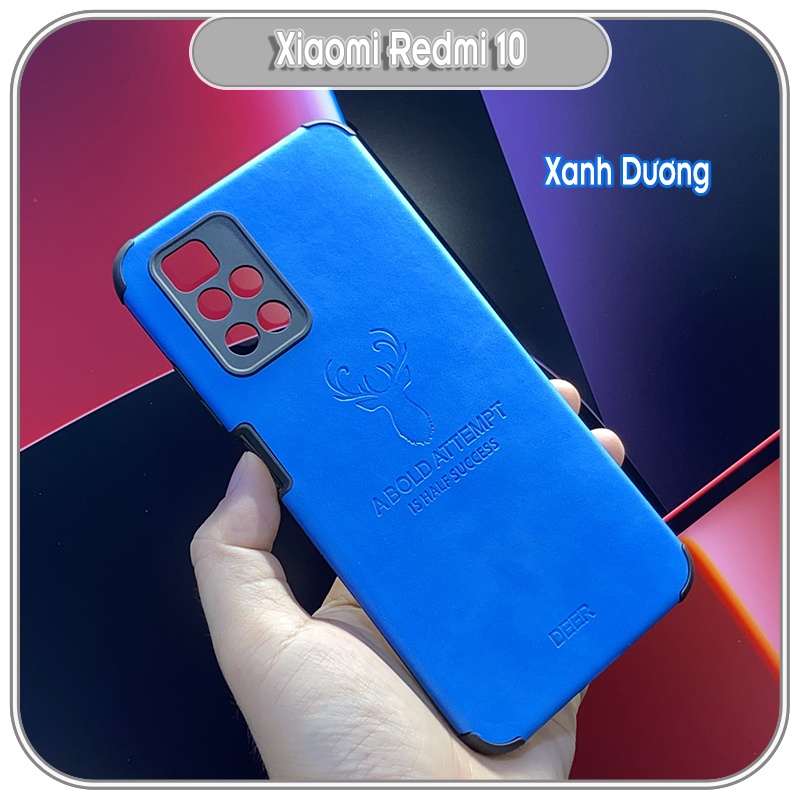 Ốp lưng cho Xiaomi Redmi 10 da hươu 4 góc chống sốc