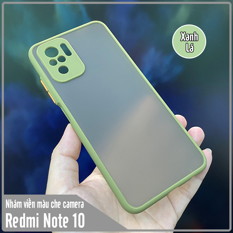 Ốp lưng cho Xiaomi Redmi Note 10 - Note 10S nhám viền màu che camera