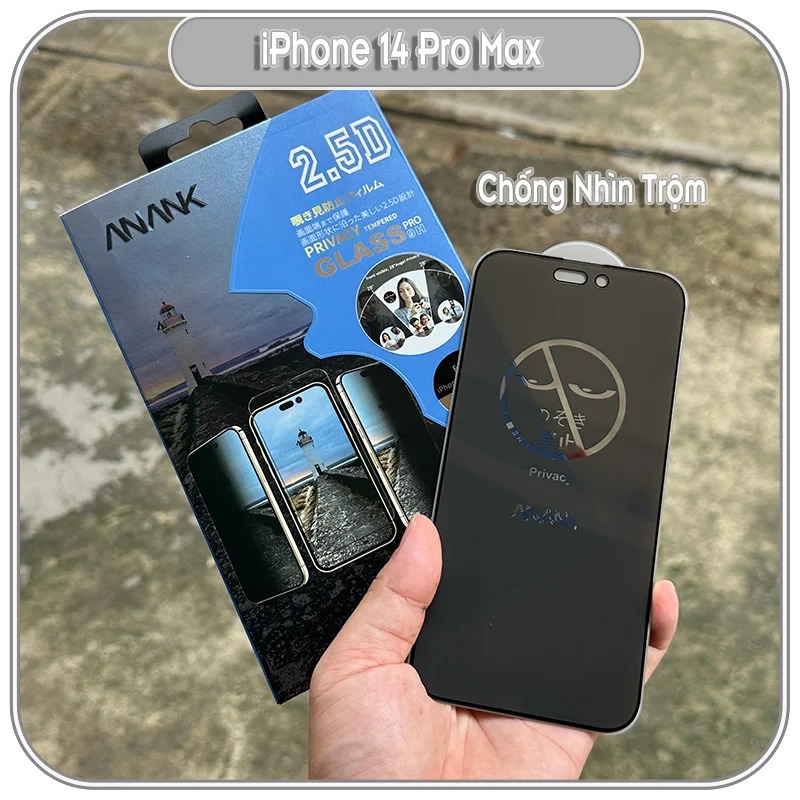 Kính Cường Lực Full viền chống vỡ cạnh ANANK iPhone 14 Pro Max