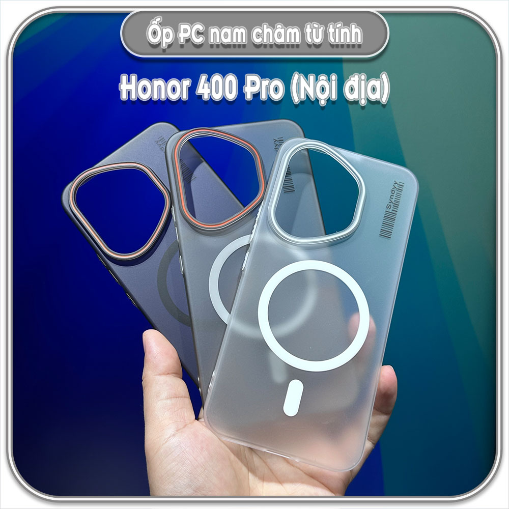 Ốp PC mỏng cho Honor 400 Pro bản xách tay nội địa, có nam châm sạc từ tính