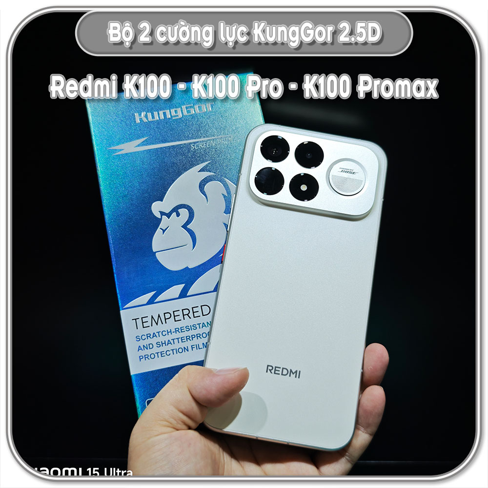 Bộ 2 Cường lực KungGor cho Redmi K100 - K100 Pro - K100 Promax