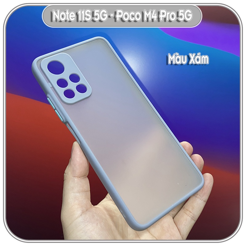 Ốp lưng cho Xiaomi Redmi Note 11S 5G - Poco M4 Pro 5G nhám viền màu che camera