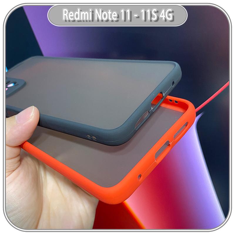 Ốp lưng cho Xiaomi Redmi Note 11 - 11S 4G nhám viền màu che camera