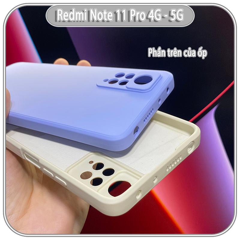 Ốp lưng cho Xiaomi Redmi Note 11 Pro 4G 5G Choice viền vuông dẻo lót nhung che camera