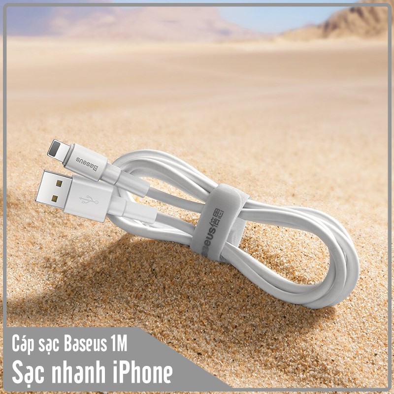 Cáp sạc nhanh Baseus Mini White 1M 2.4A dùng cho iPhone - iPad