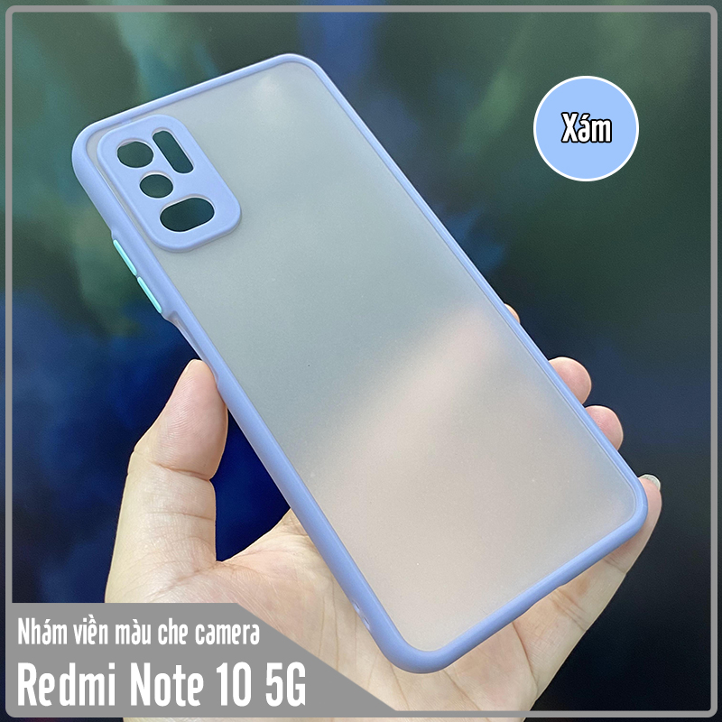 Ốp lưng cho Xiaomi Redmi Note 10 5G - Poco M3 Pro nhám viền màu che camera