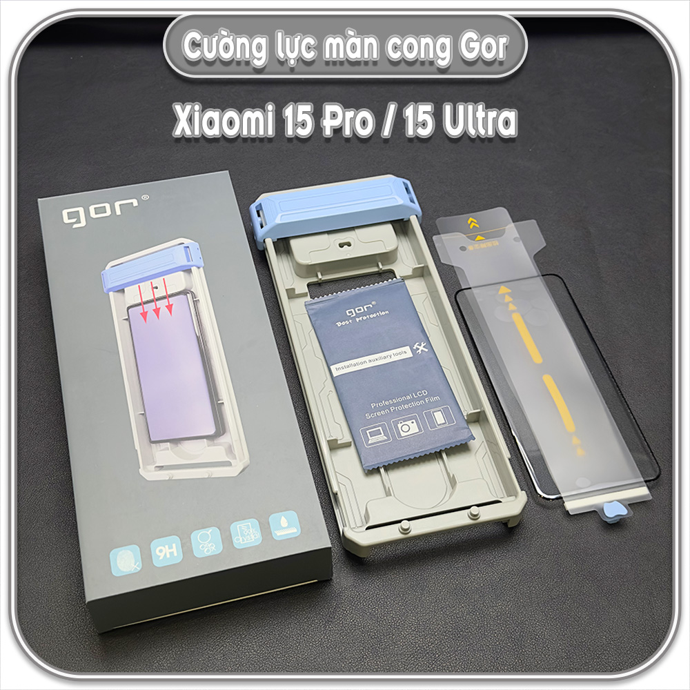 Cường lực Xiaomi 15 Pro - 15 Ultra, full viền đen Gor