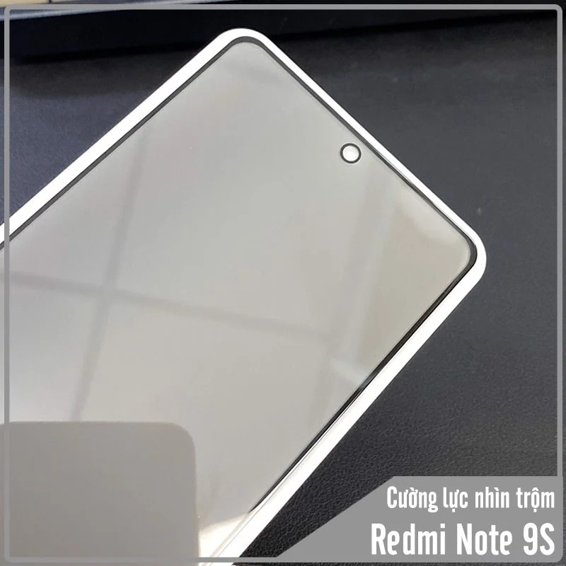 Kính cường lực cho Xiaomi Redmi Note 9S - Note 9 Pro chống nhìn trộm full viền đen