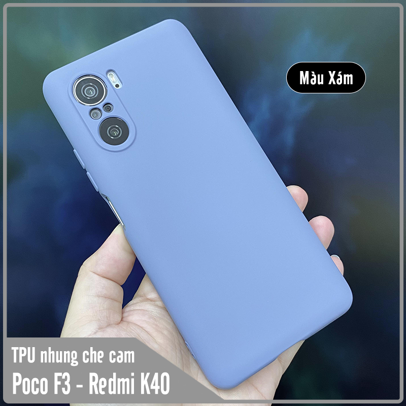 Ốp lưng cho Xiaomi Poco F3 - Redmi K40, nhựa TPU dẻo màu lót nhung che camera