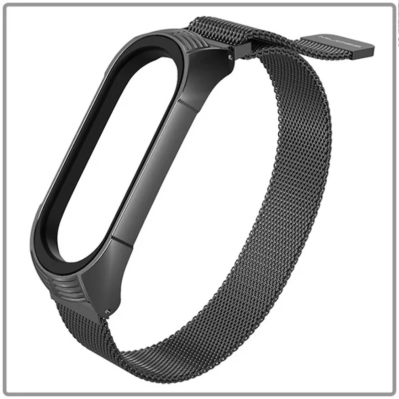 Dây kim loại nhuyễn TF khóa nam châm cho Xiaomi Miband 3/4/5/6 hãng Mijobs