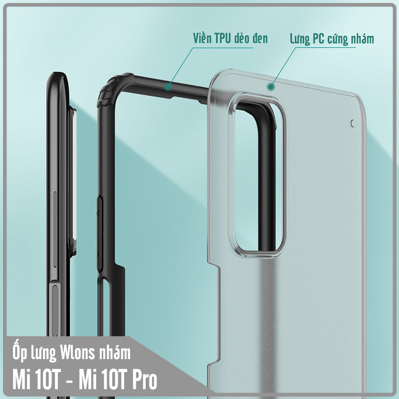 Ốp lưng cho Xiaomi Mi 10T - Mi 10T Pro - Redmi K30S nhám viền màu WLONS
