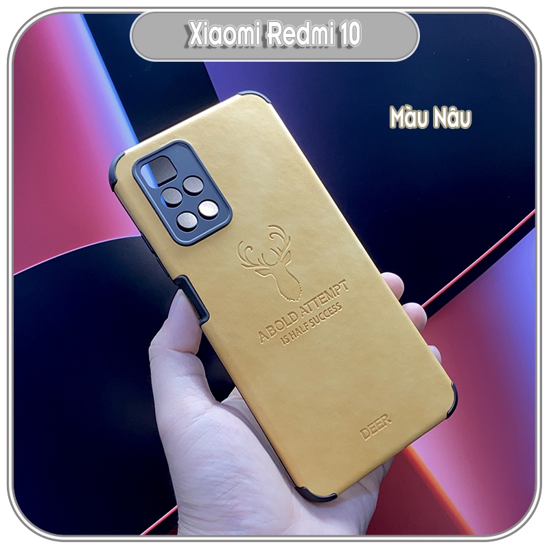 Ốp lưng cho Xiaomi Redmi 10 da hươu 4 góc chống sốc