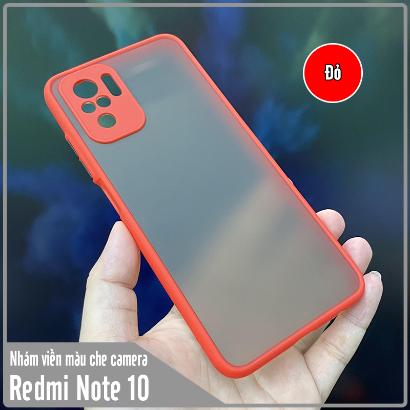 Ốp lưng cho Xiaomi Redmi Note 10 - Note 10S nhám viền màu che camera